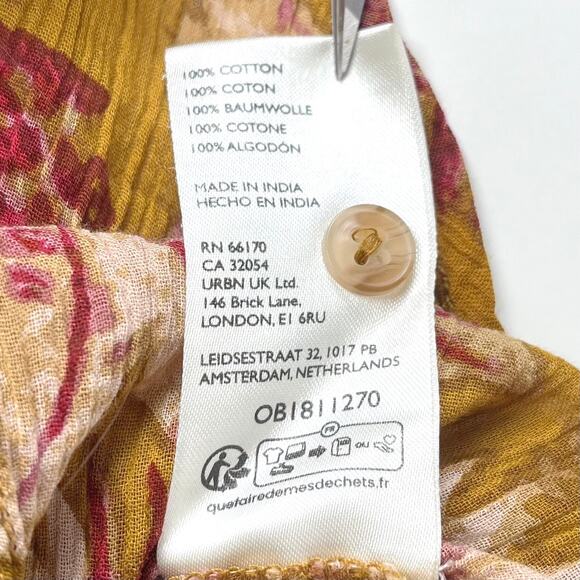Pilcro Floral Button Front Top Size Small Medium Boho Festival Tropical Vacation - Picture 14 of 16